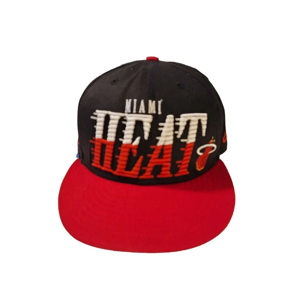 Miami Heat NBA Hardwood Classic New Era 9Fifty Black Red Snapback Cap Hat